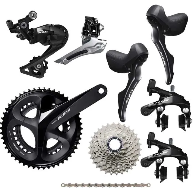 Shimano 105 R7000 Groupset 11x2-speed Rim Brake, all black