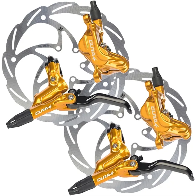 Formula Cura 4 Disc Brake Set (gold) + Monolitic 6-hole discs