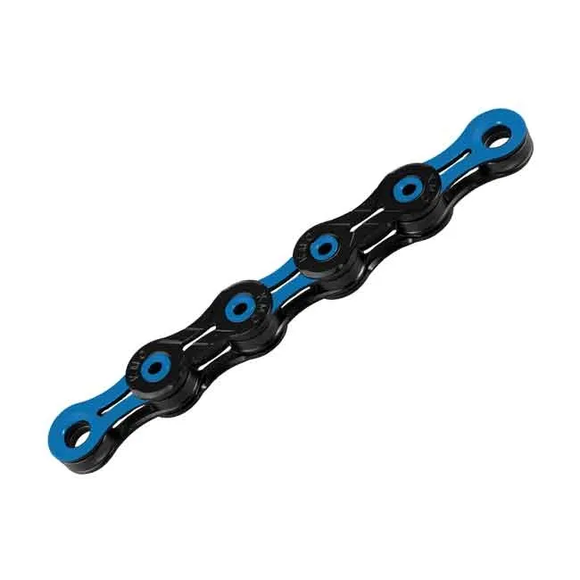 KMC DLC11 chain with link, 11-speed, 118 links, black and blue