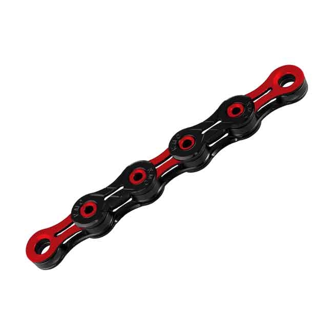 KMC Chain DLC11 waxed incl Link 11-speed 118 links black-red