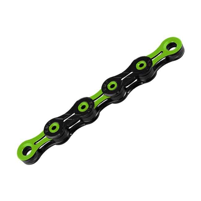 KMC Chain DLC11 waxed incl Link 11-speed 118 links black-green