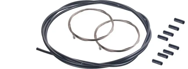 Shimano shift cable set, black, 1.75 m, SP 41, 2 x stainless steel inner cables, 8 x end caps