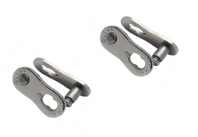 KMC MissingLink e1NR EPT Silver Chain Lock for Single-Speed Chains, 2-Pack