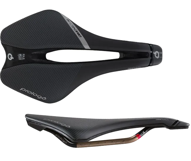 Prologo Dimension Tirox saddle, width 143 mm, black steel frame