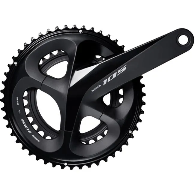 Shimano 105 FC-R7000 crankset, 53-39 teeth, black, 160 mm