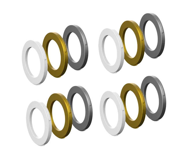 Magura MT Disc 4-piston brake caliper | Trim kit white – gold – silver
