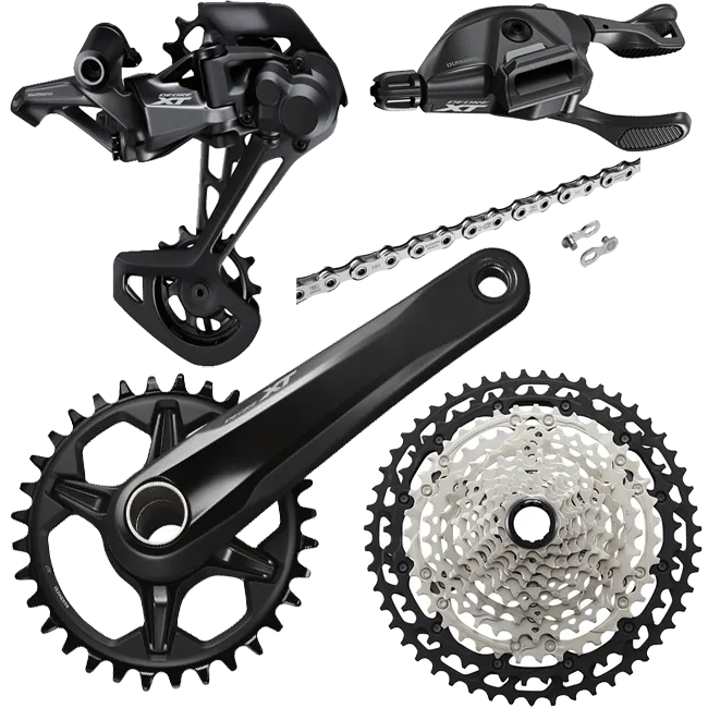 Shimano XT Groupset 8100 MTB 12x1-speed without brakes, black
