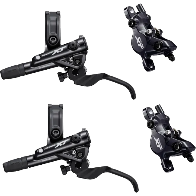 Shimano Deore XT M8120/8100 Disc Set, black, 4/2-piston disc brakes