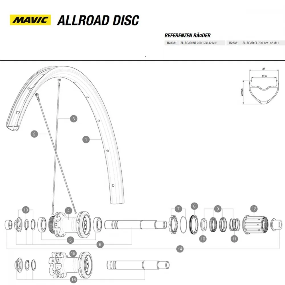 Mavic Allroad Gravel Rear Wheel | Disc 6-hole 28-inch / 700C