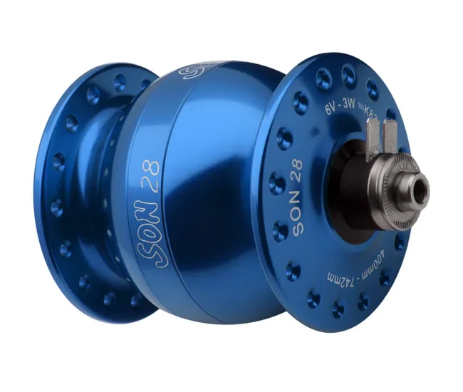 Schmidt SON 28 hub dynamo, blue anodised, 36-hole