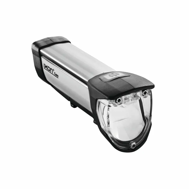 Busch + Müller IXON CORE front light, silver, 50 lux, incl. battery