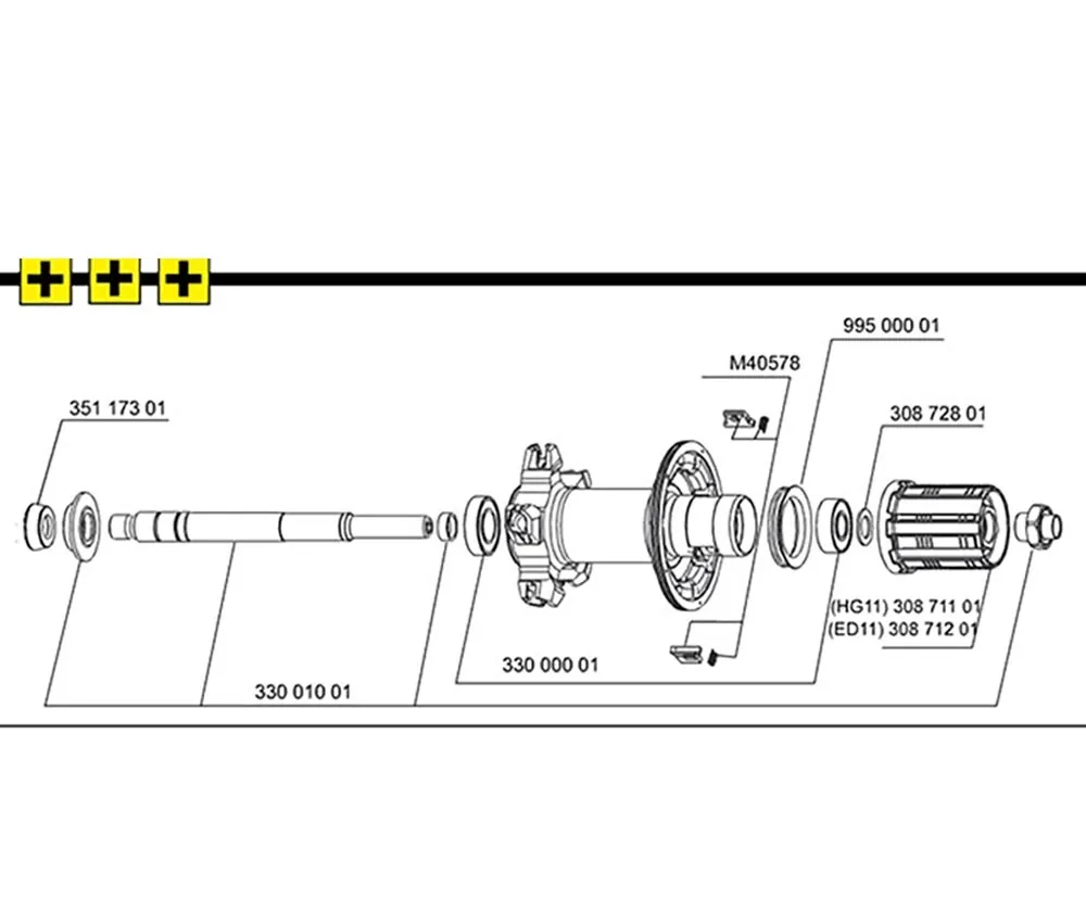 Mavic Ksyrium Pro / SLS / Elite / Allroad Elite Spare Part | Axle Kit with Screw-On Mount, Model 2013–17