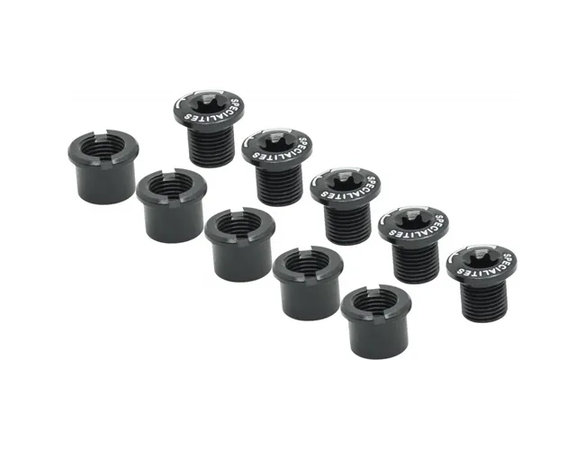 TA Chainring bolts 8.5 mm – 7 mm aluminium sleeve, black, 5 pieces