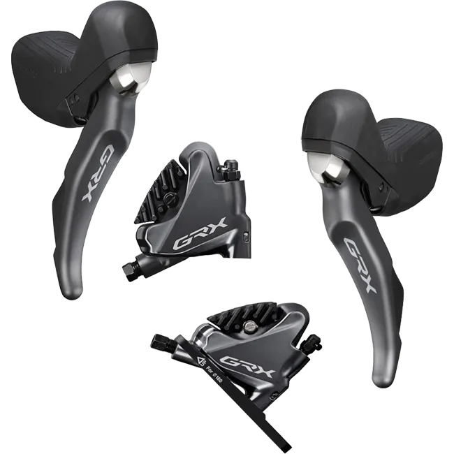 Shimano GRX ST-RX810 STI Dual Control 11x2-speed disc set + BR-RX810 flat-mount disc brakes