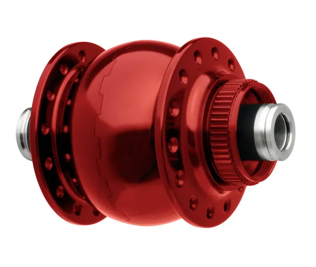 Schmidt SON 28 12 Disc Centerlock Hub Dynamo, red, 28-hole