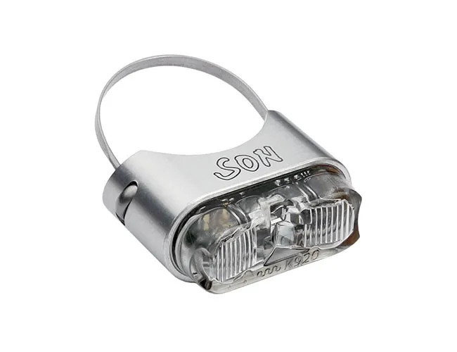 Schmidt’s SON rear light seat post, silver, clear glass