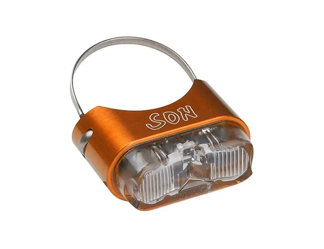 Schmidt’s SON rear light, seat post, orange, clear glass
