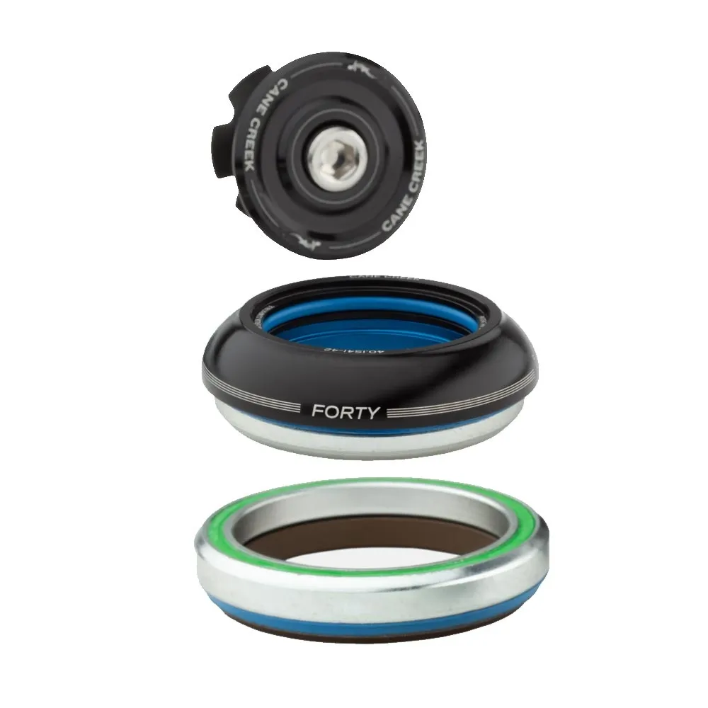 Cane Creek Forty Tapered Headset 1 1/8 - 1.5 inches | IS41/28.6 - IS52/40 Cap 9mm black