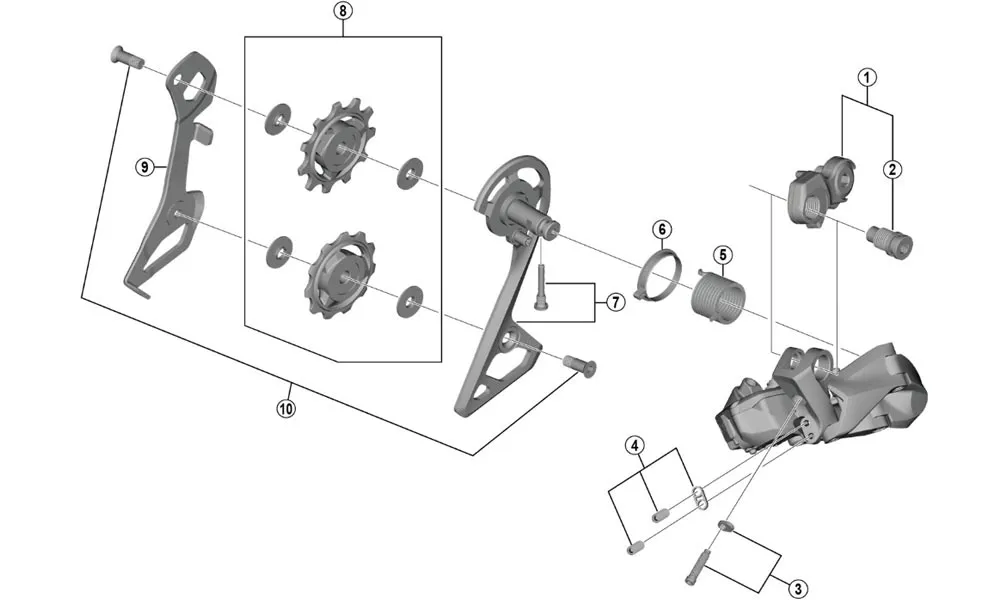 Shimano Ultegra Di2 RD-R8050 Rear Derailleur Spare Part | Axle Unit for Rear Derailleur Mount No. 1