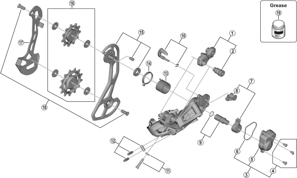 Shimano Ultegra RD-R8050 / GRX RD-RX815 / RD-RX805 Rear Derailleur Spare Part | Limit Screws (complete set)