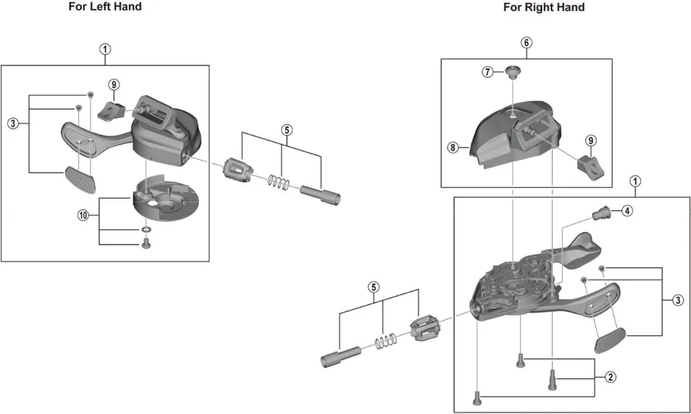 Shimano XTR SL-M9100-I Shift Lever Spare Part | Complete Left Shift Lever Assembly No. 1