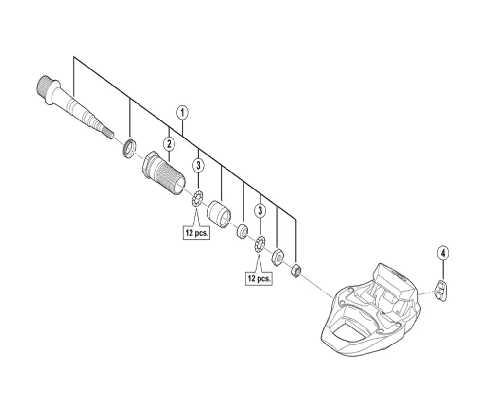 Shimano Ultegra PD 6800 spare part | Left pedal axle complete with bearings – remaining stock