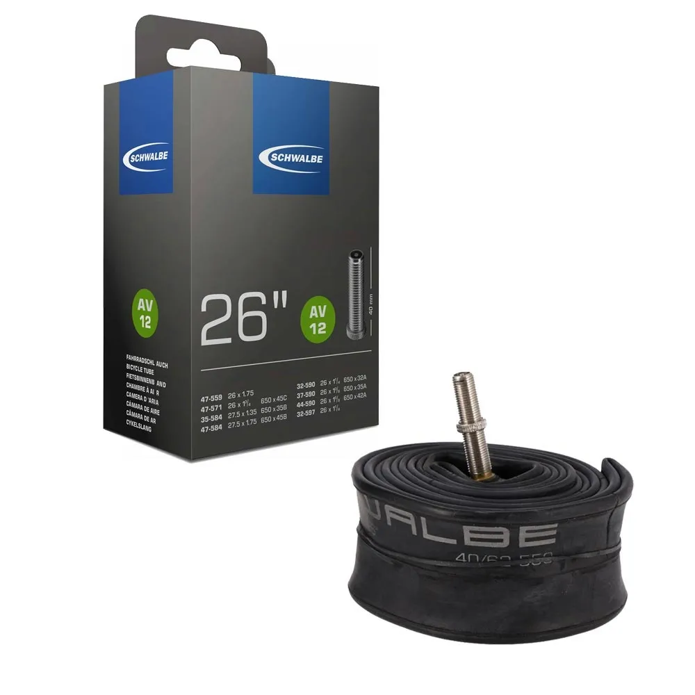 Schwalbe AV12 MTB inner tube, 26 inches x 1.2 to 2.1, Schrader valve, 40 mm – remaining stock