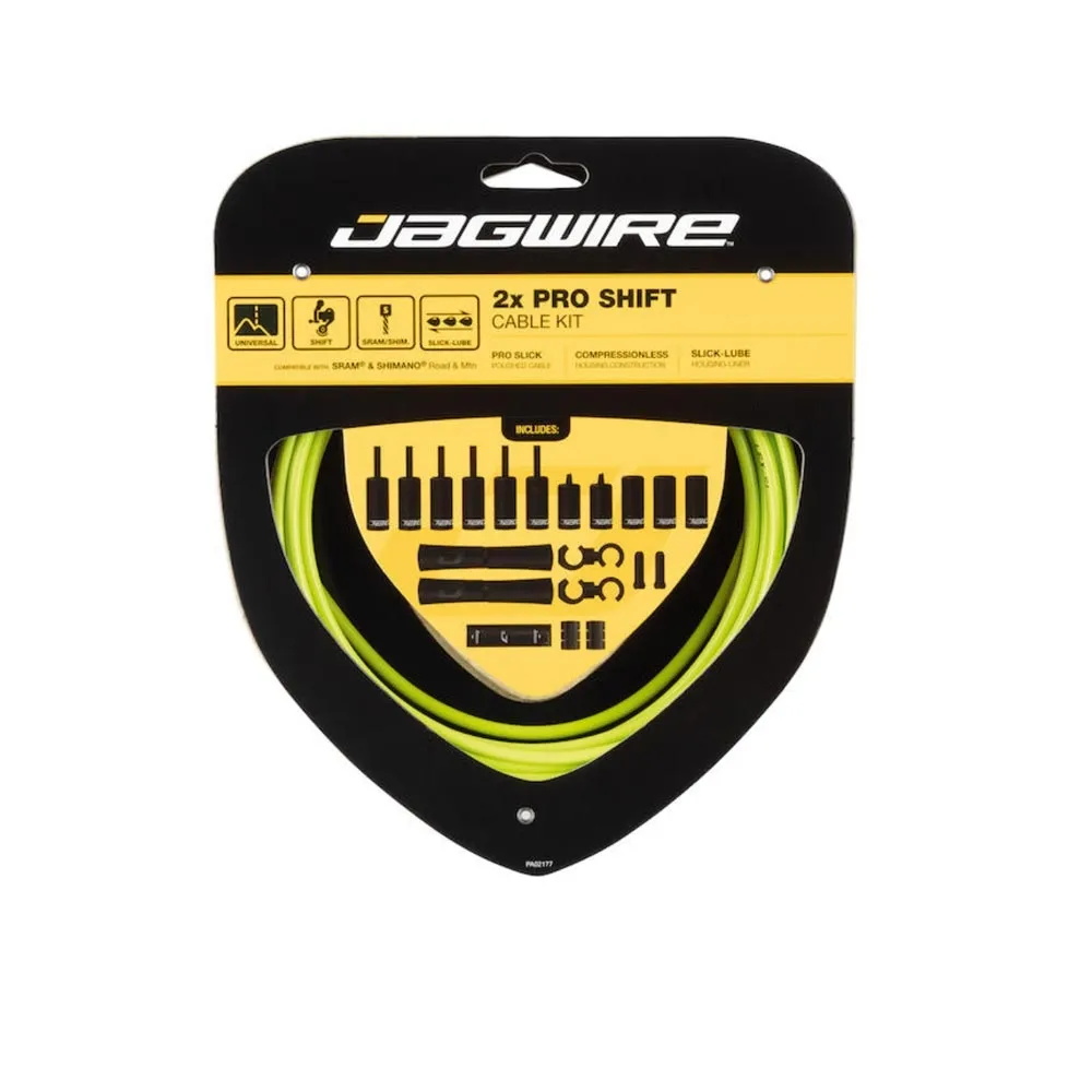 Jagwire Pro Shift 2x Shift Cable Set Road/MTB green
