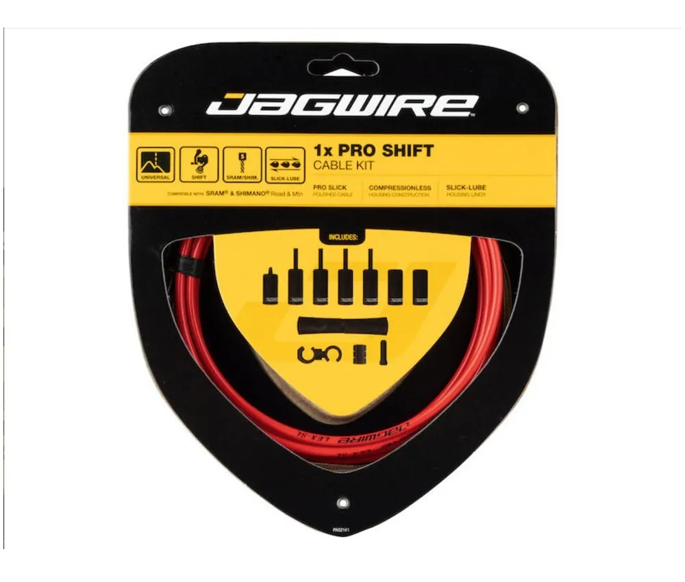 Jagwire Pro Shift 1x Shift Cable Set Road/MTB red