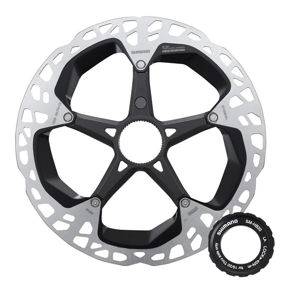 Shimano XTR Ice Tech brake disc RT-EM910-E Centerlock 203 mm with external magnetic locking mechanism
