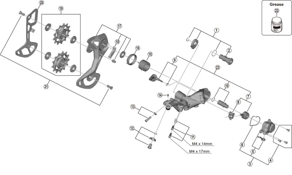 Shimano XTR RD-M9100 Rear Derailleur Spare Part | Chain Guide Plate GS (Inner) No. 20