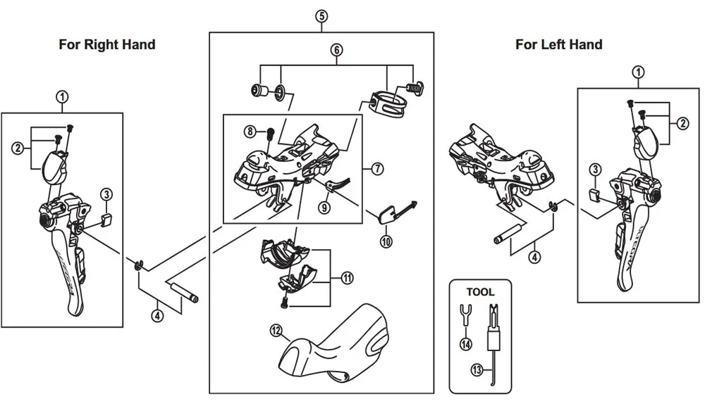 Shimano Ultegra ST-6800 Shift-Brake Lever Spare Part | Left-hand shift-brake lever No. 1