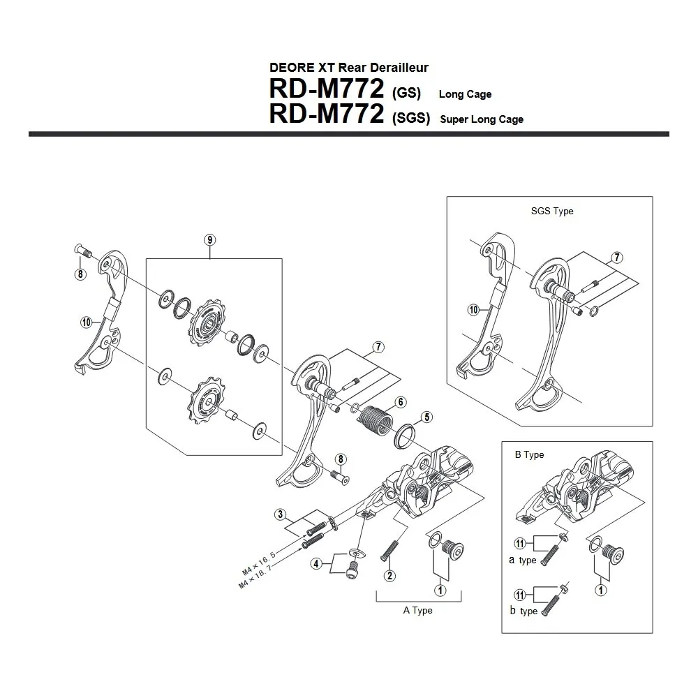 Shimano Deore XT 10-speed rear derailleur spare part | Tension spring P for derailleur arm