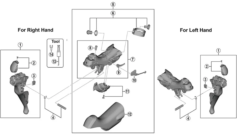 Shimano Ultegra ST-R8000 11-speed shift/brake lever spare part | Lower left cover No. 9