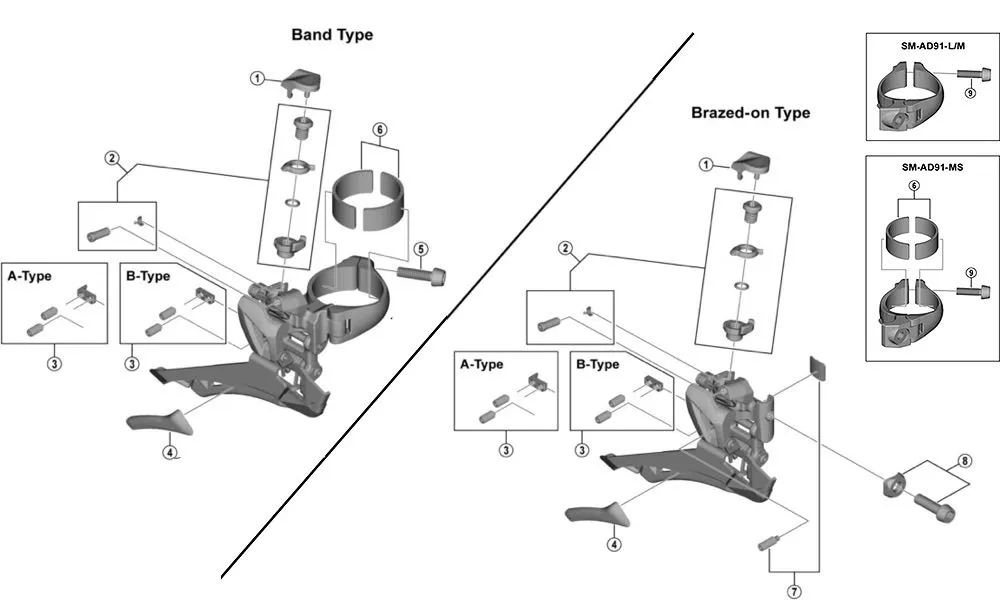 Shimano DURA-ACE FD-R9100 2-speed front derailleur spare part | Protective plate, chain guide No. 4