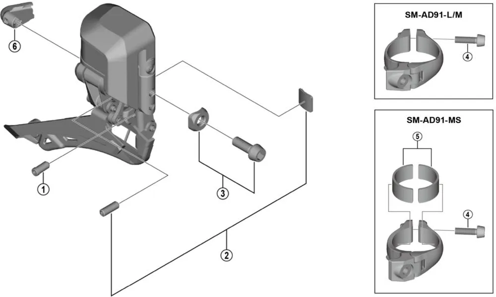 Shimano DURA-ACE / Ultegra / GRX 11-speed Di2 front derailleur spare part | Support screw, complete, No. 2
