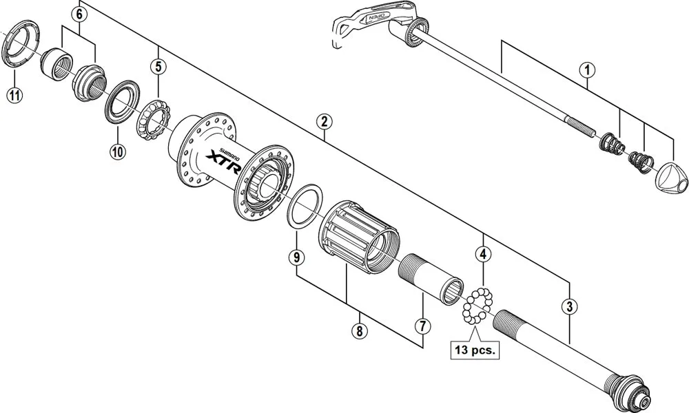 Spare parts Shimano XTR FH-M970 rear hub