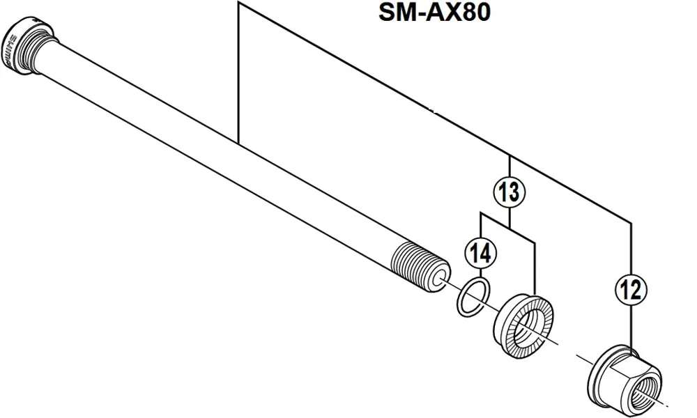 Shimano SM-AX80 Thru-Axle Spare Part | Axle Nut M10 No. 12