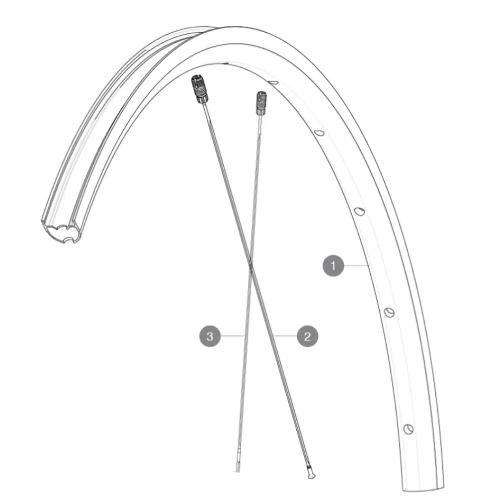 Mavic Ksyrium S UST UB 2021 model spare part | Spare spoke, rear wheel right, 278 mm