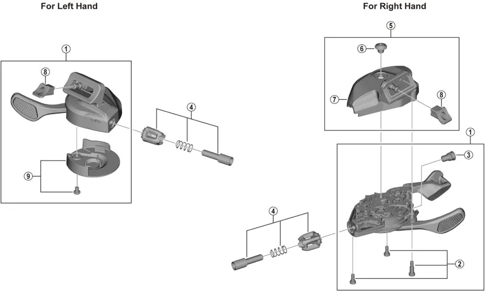Shimano Deore XT SL-M8100-I / SLX SL-M7100-I Shift Lever Spare Part | Mounting Nut No. 8
