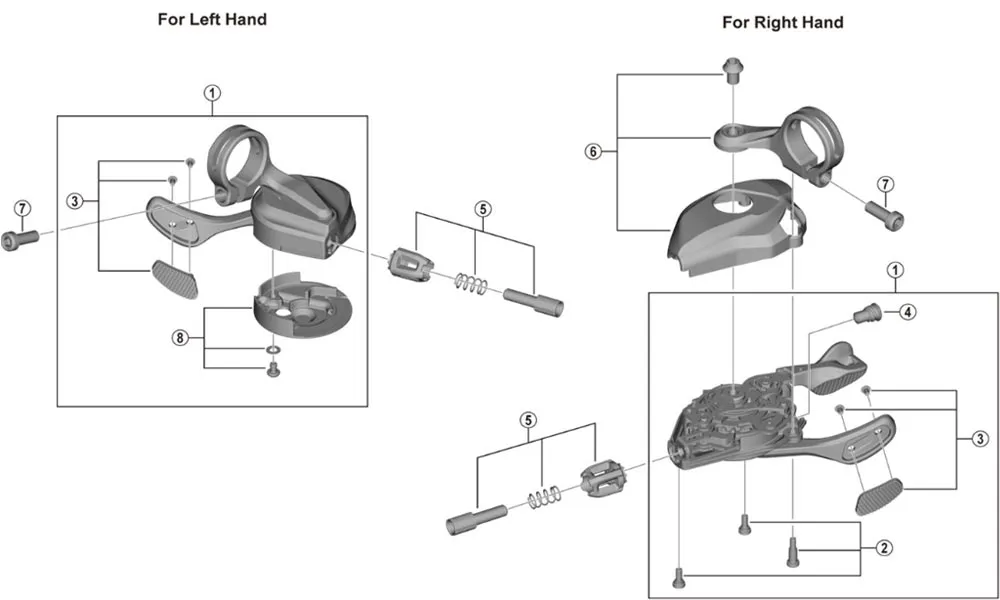 Shimano XTR SL-M9100 Shift Lever Spare Part | Complete Left Shift Lever Assembly No. 1