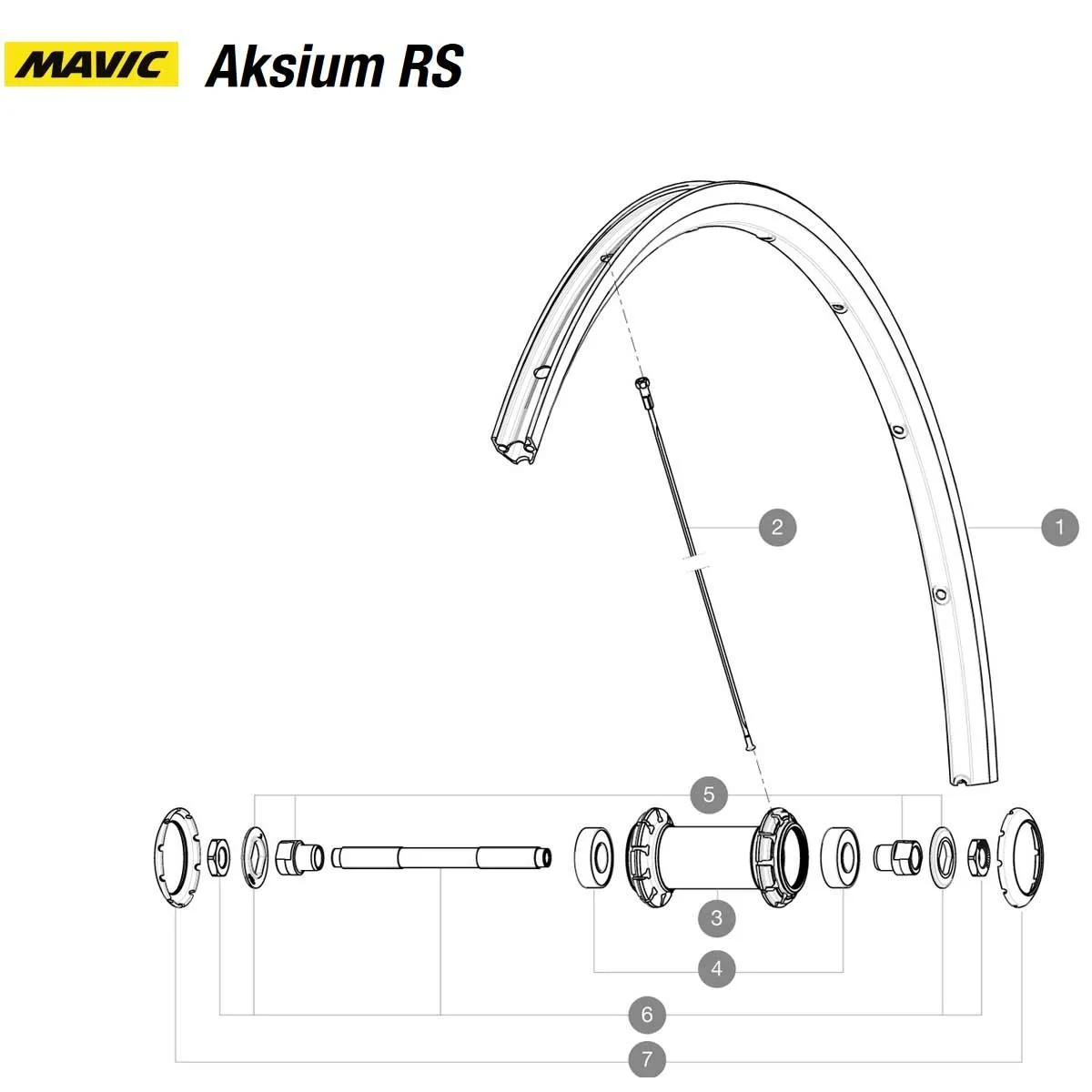 Mavic Aksium UB Replacement Spoke Front Wheel + Rear Wheel Left 285 mm with Nipple