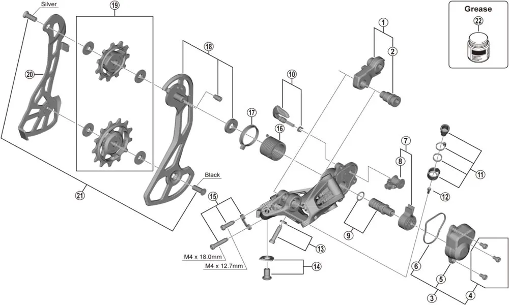 Spare parts Shimano GRX RD-RX810 rear derailleur