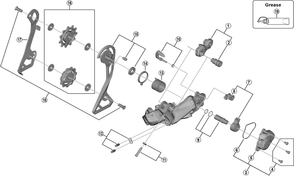 Shimano Ultegra / GRX rear derailleur spare part | Seal for stabiliser housing