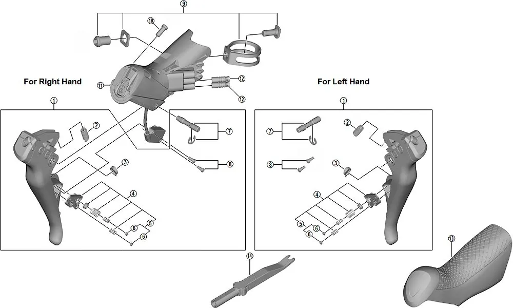 Shimano DURA-ACE Di2 ST-R9150 Shift/Brake Lever Spare Part | Right-hand Shift Lever Unit No. 1