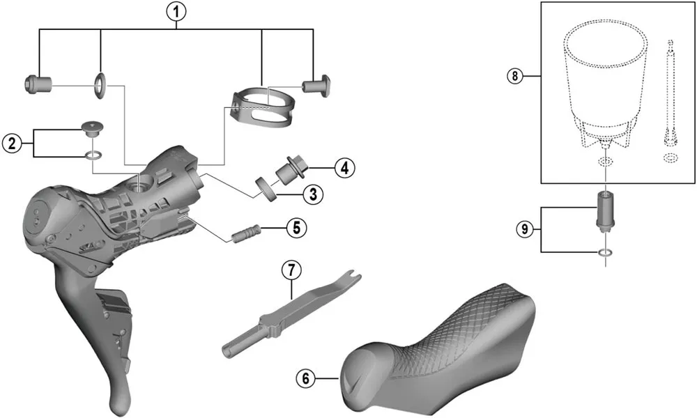 Shimano DURA-ACE 11 + 12-speed shift-brake lever spare part | lever unit