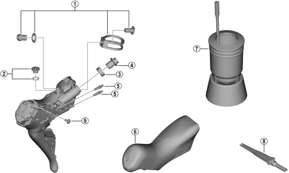 Spare parts: Shimano DURA-ACE Di2 ST-R9270 shift-brake lever