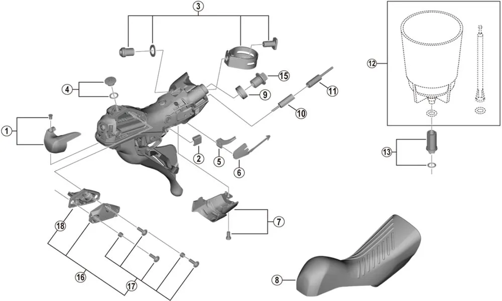 Spare parts: Shimano GRX ST-RX810 shift-brake lever