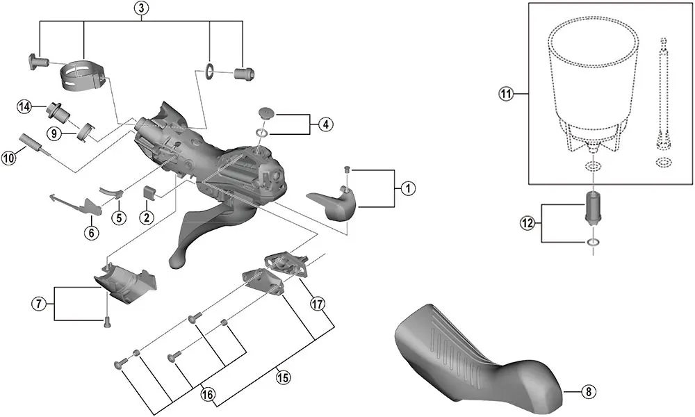 Spare parts Shimano GRX ST-RX810-LA shift and brake lever