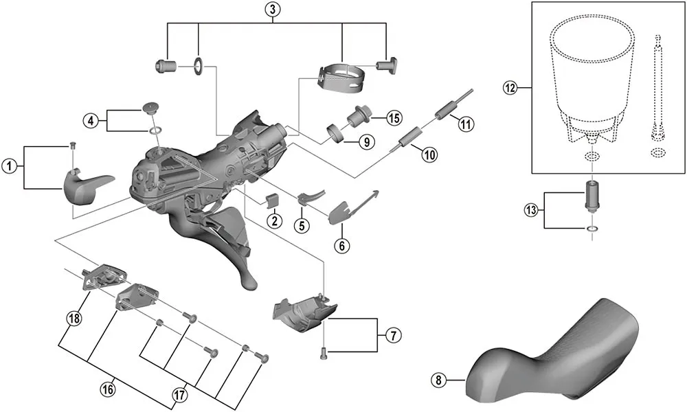 Spare parts: Shimano Ultegra ST-R8025 shift-brake lever